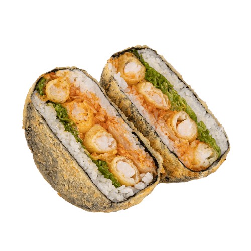 Sushi burger z kimchi i krewetkami tempura  HIT