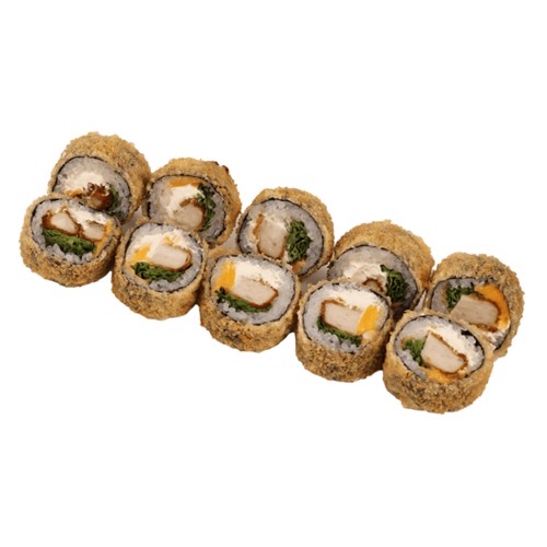 Roll tempura z kurczakiem i serem cheddar (10 szt)