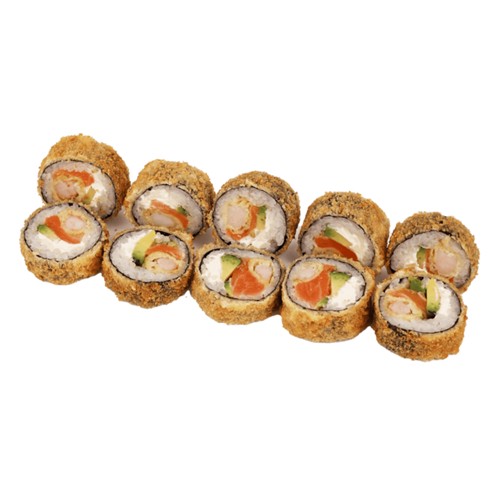 Roll tempura z łososiem i krewetkami (10 szt)