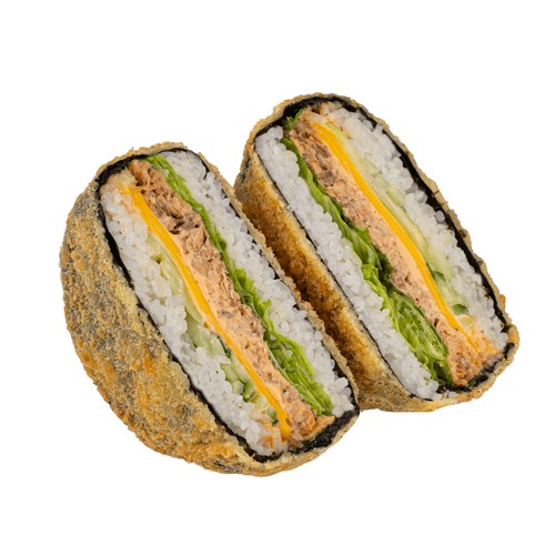Sushi burger z pieczonym łososiem