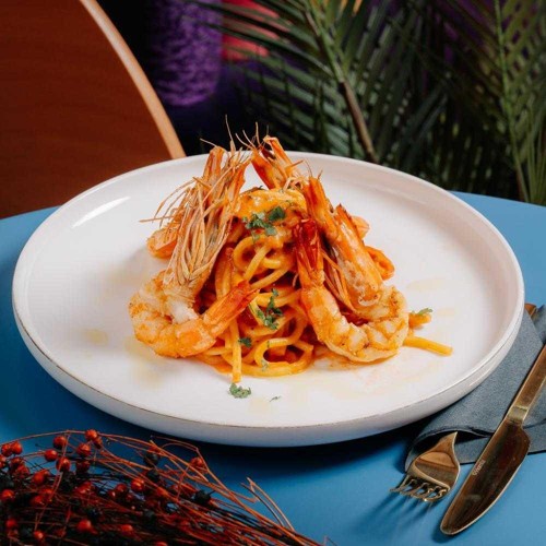 Spaghetti con gamberetti