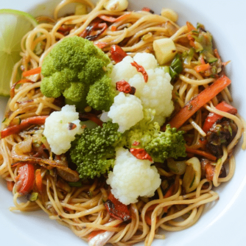 Makaron chiński z warzywami