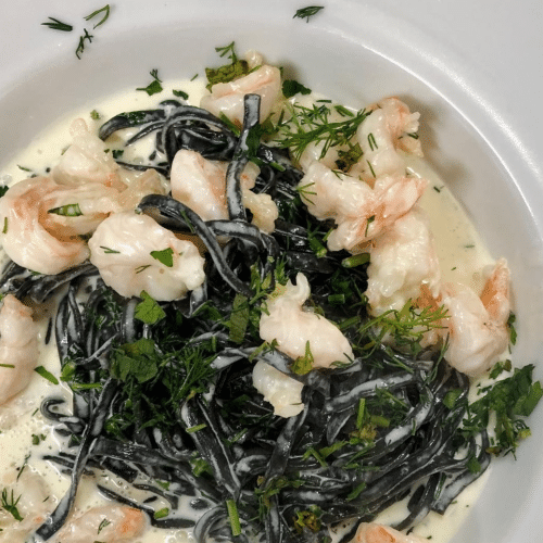 Tagliolini Neri e Gamberi ok. 400g