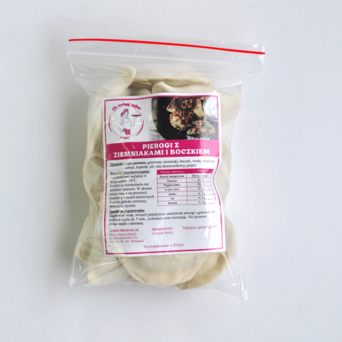 Pierogi z ziemniakami i boczkiem (mrożone) 500 g