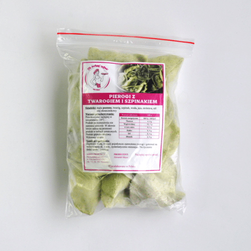 Pierogi z twarogiem i szpinakiem  (mrożone) 500g