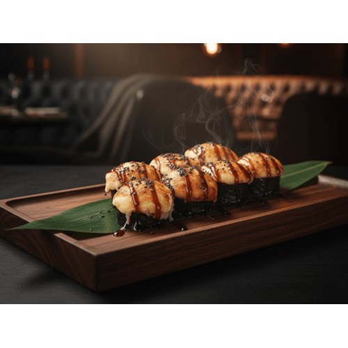 Zapiekany z pieczonym łososiem