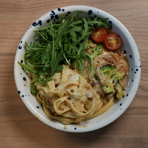Tagliatelle z krewetkami