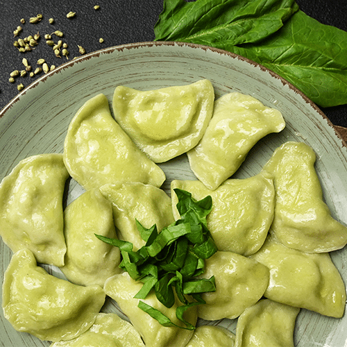 Pierogi ze szpinakiem i serem