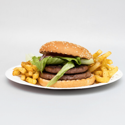 Double Hamburger zestaw z frytkami