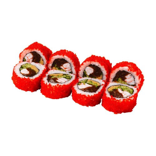 Kalifornia w tobiko z krewetką i tamago