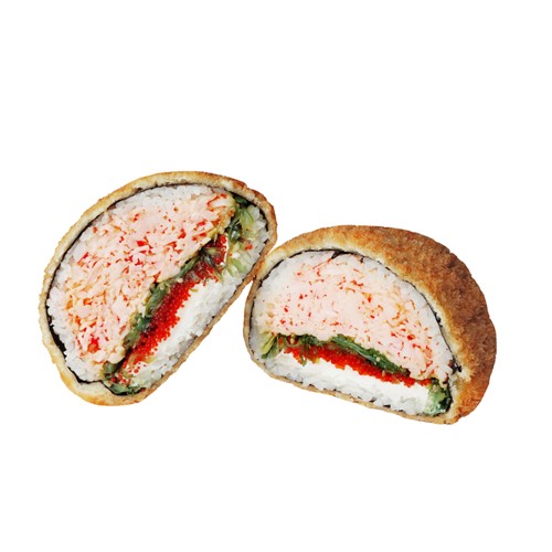 Sushi-Burger z surimi & chiyashi