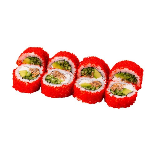 Kalifornia w tobiko z pieczonym łososiem