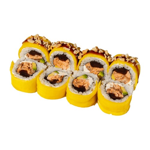 Roll Mango with baked salmon