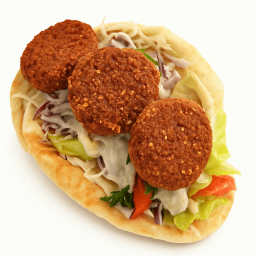 Kebab w bułce z falafelem