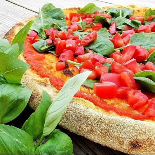 Pizza Marinara con Spinaci e Pomodori