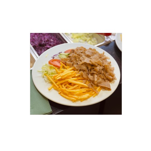 Duży Kebab na talerzu z Frytkami