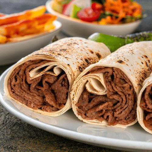 Kebab w tortilli z samym mięsem