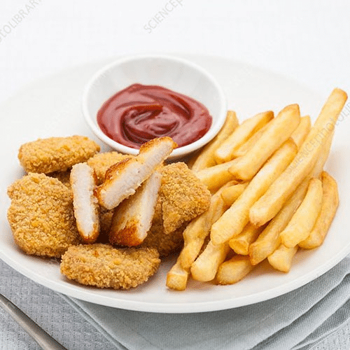 Nuggetsy 6 szt., frytki średnie
