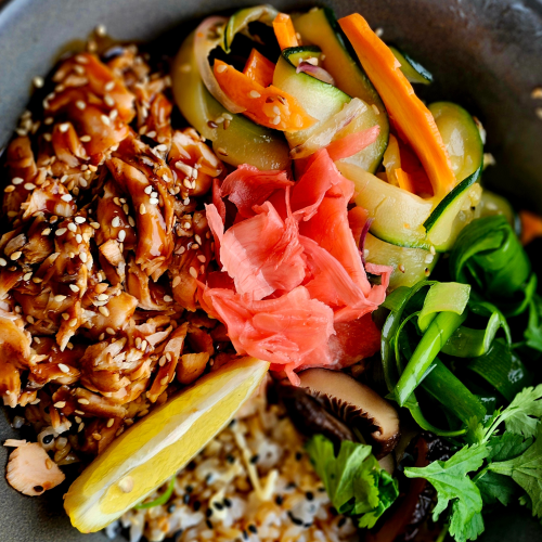 Bowl łosoś teriyaki