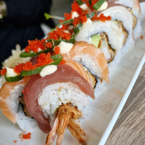 California Rainbow Roll Krewetka w tempurze